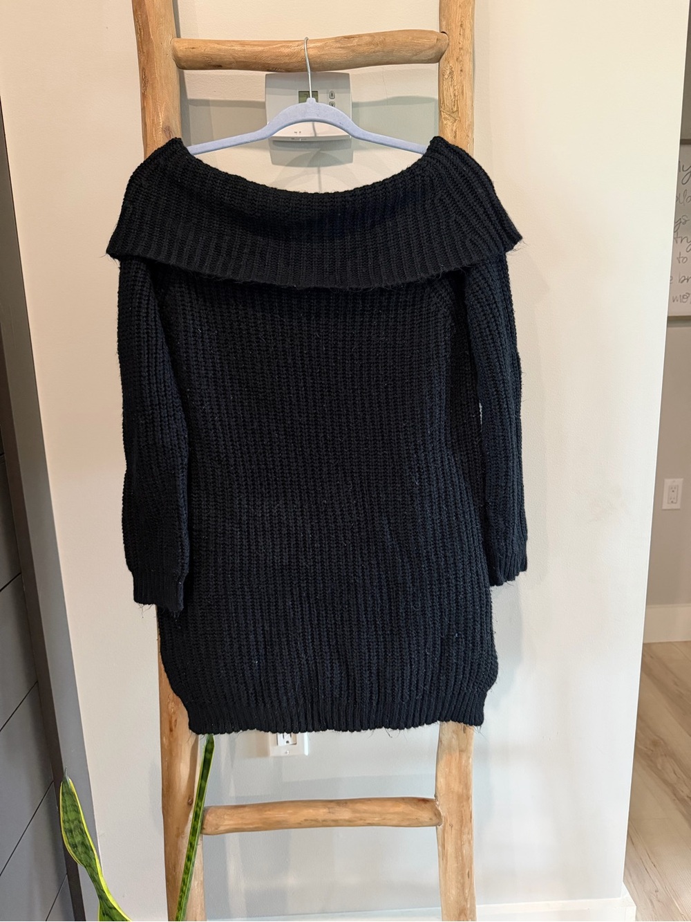 🖤 Black Off-the-Shoulder Sweater Dress 🖤